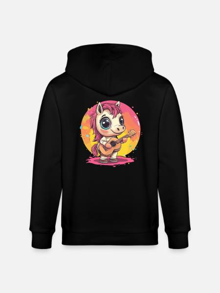 Bangs with guitar - Stanley/Stella CULTIVATOR  Unisex Organic Hooded Jacket - black