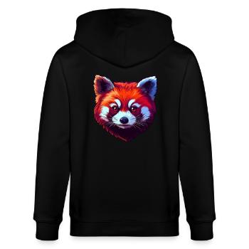 Red Panda Portrait - Stanley/Stella CULTIVATOR  Unisex Organic Hooded Jacket - black - Back - Anna (173cm)