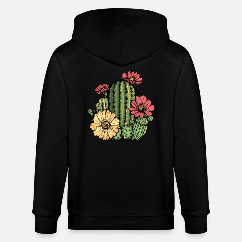 Cactus à fleurs - Veste à capuche bio CULTIVATOR Stanley/Stella Unisexe - noir