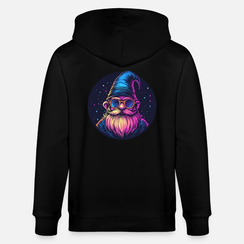 Space Dwarf Retro Look - Stanley/Stella CULTIVATOR  Unisex Organic Hooded Jacket - black