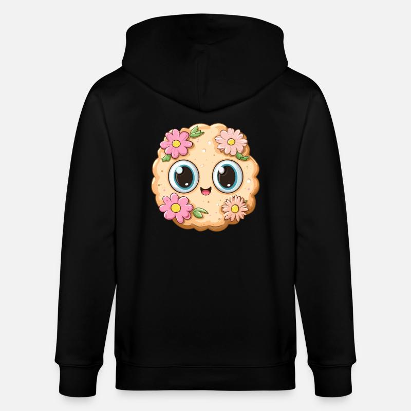 Keks mit Blümchen - Stanley/Stella Unisex Bio-Kapuzenjacke CULTIVATOR - Schwarz