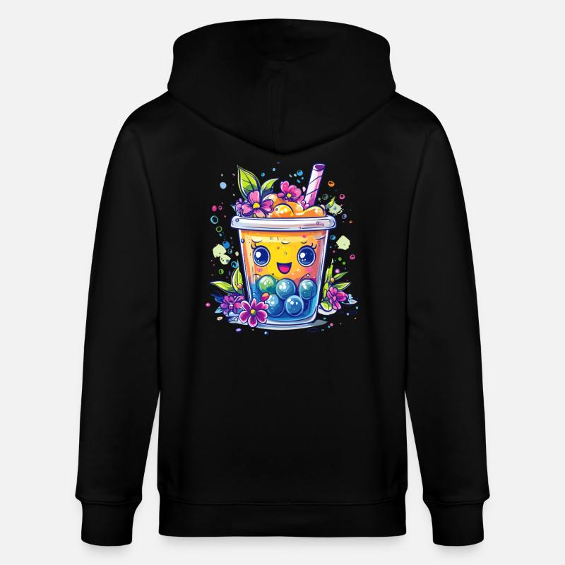 Fruchtiger Bubble Tea - Stanley/Stella Unisex Bio-Kapuzenjacke CULTIVATOR  - Schwarz