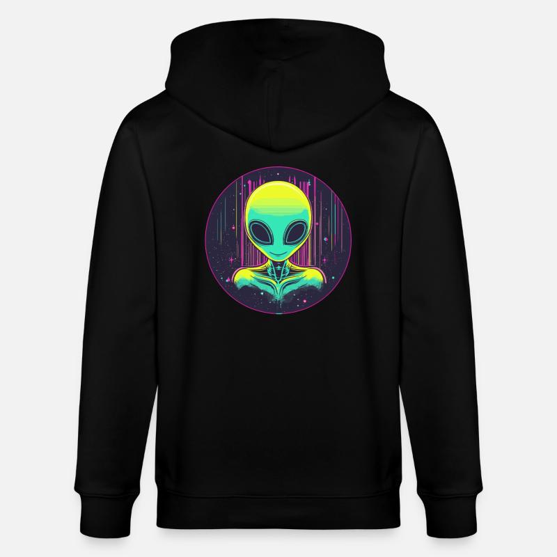 Neon Alien im All - Stanley/Stella Unisex Bio-Kapuzenjacke CULTIVATOR  - Schwarz