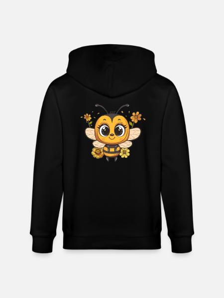 Flower bee with charm - Stanley/Stella CULTIVATOR Unisex Organic Hooded Jacket - black