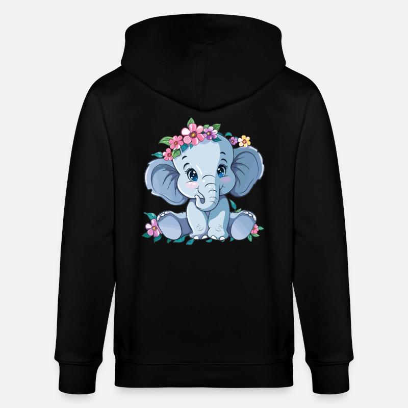 Bébé fleur éléphant - Veste à capuche bio CULTIVATOR Stanley/Stella Unisexe - noir
