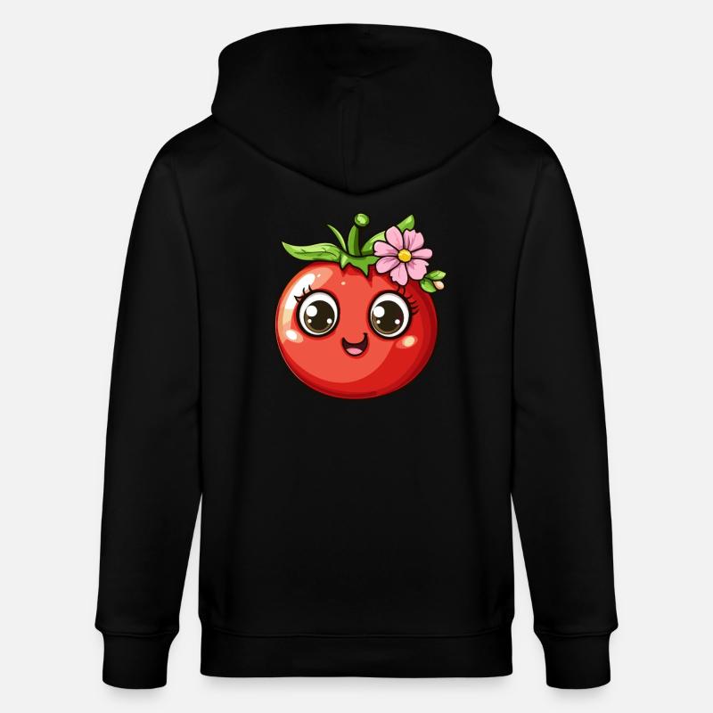 Tomate mit Blüte - Stanley/Stella Unisex Bio-Kapuzenjacke CULTIVATOR  - Schwarz