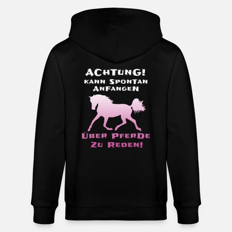 Pferde Reiterin Lustiger Spruch - Stanley/Stella Unisex Bio-Kapuzenjacke CULTIVATOR - Schwarz