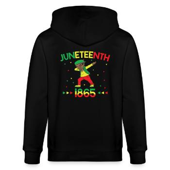 Juneteenth 1865 Déclaration noire de liberté - Veste à capuche bio CULTIVATOR Stanley/Stella Unisexe - noir - Dos - Anna (173cm)