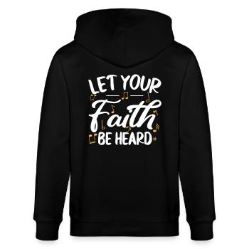 Let Your Faith Be Heard Musik Christliche - Stanley/Stella Unisex Bio-Kapuzenjacke CULTIVATOR  - Schwarz - Hinten - Anna (173cm)