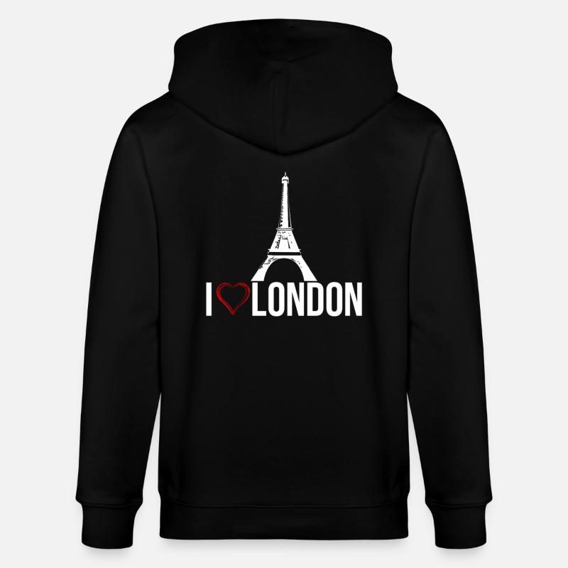 j'aime Londres - Veste à capuche bio CULTIVATOR Stanley/Stella Unisexe - noir