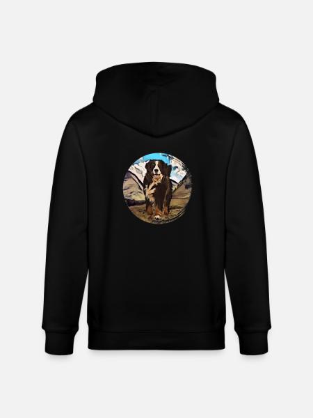 Bernese mountain dog - Stanley/Stella CULTIVATOR  Unisex Organic Hooded Jacket - black