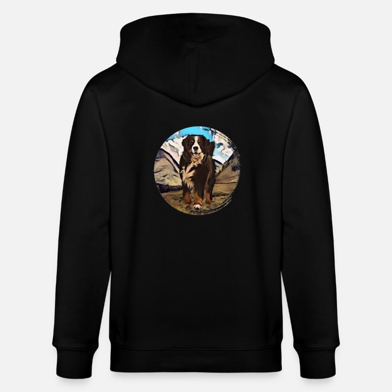Bernese mountain dog - Stanley/Stella CULTIVATOR  Unisex Organic Hooded Jacket - black