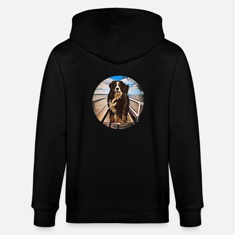 Berner Berghund - Stanley/Stella Unisex Bio-Kapuzenjacke CULTIVATOR  - Schwarz