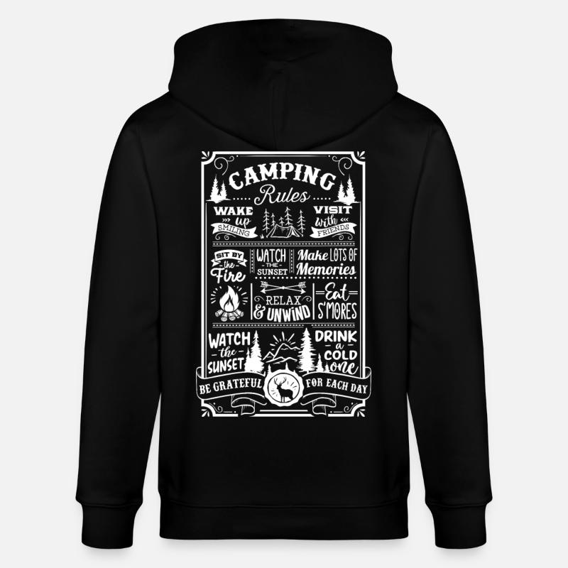 Camping Rules - Stanley/Stella Unisex Bio-Kapuzenjacke CULTIVATOR  - Schwarz