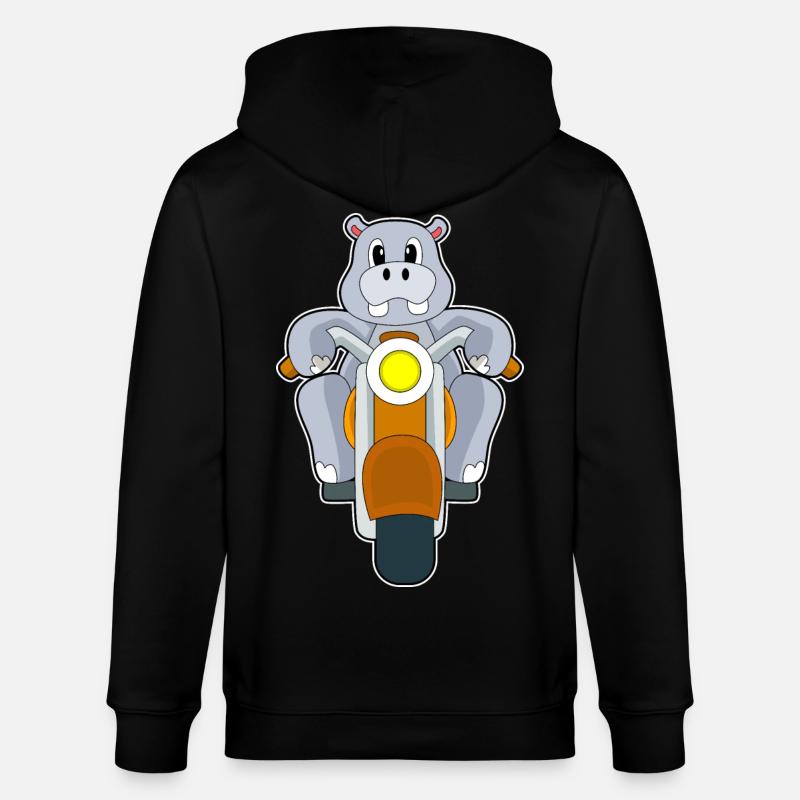 Nilpferd Motorrad - Stanley/Stella Unisex Bio-Kapuzenjacke CULTIVATOR  - Schwarz