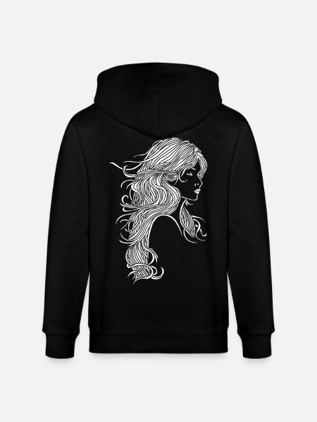 White-haired girl - Stanley/Stella CULTIVATOR  Unisex Organic Hooded Jacket - black