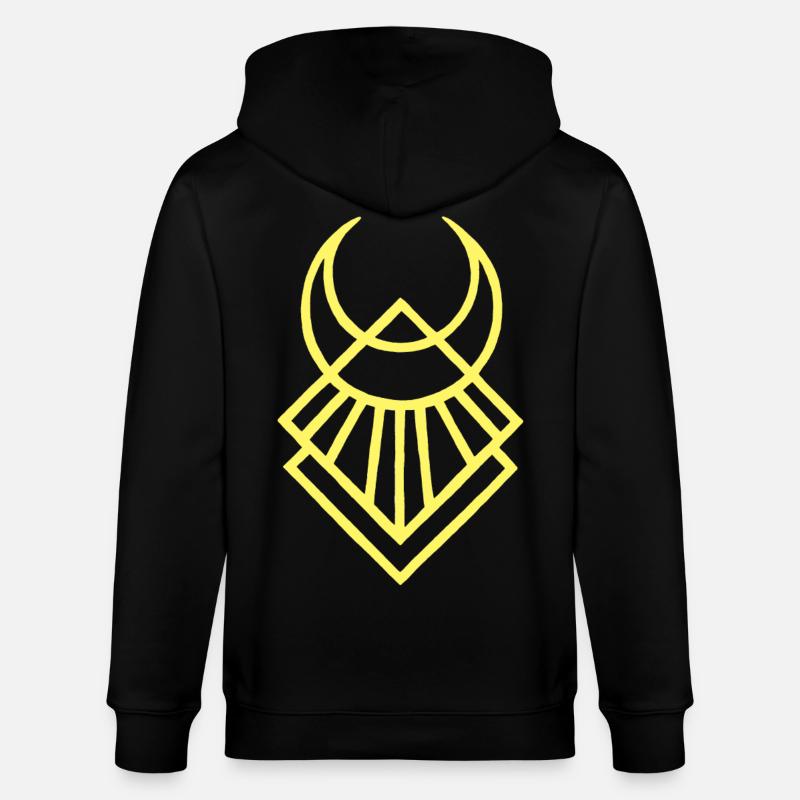 symbole lunaire égyptien jaune - Veste à capuche bio CULTIVATOR Stanley/Stella Unisexe - noir
