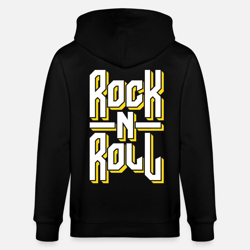 Mutiges Rock'n'Roll-Typografie-Design - Stanley/Stella Unisex Bio-Kapuzenjacke CULTIVATOR - Schwarz