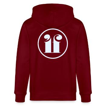 Elegant lighting design with shades - Stanley/Stella CULTIVATOR  Unisex Organic Hooded Jacket - burgundy - Back - Anna (173cm)