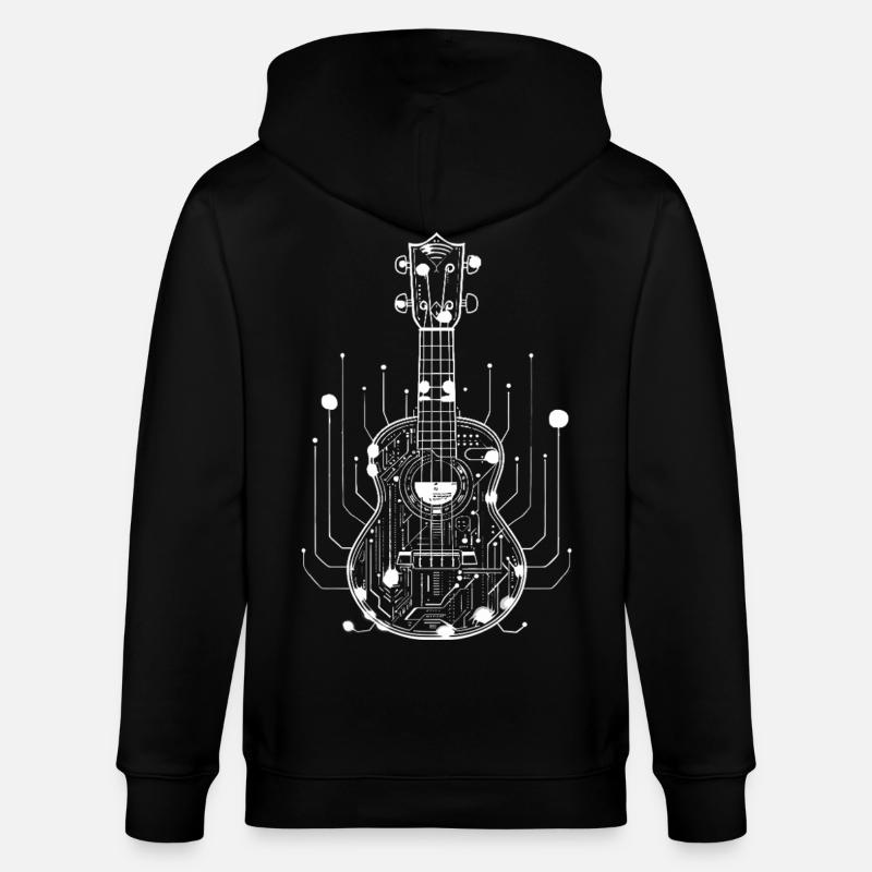 Sketch de ukulélé - Veste à capuche bio CULTIVATOR Stanley/Stella Unisexe - noir