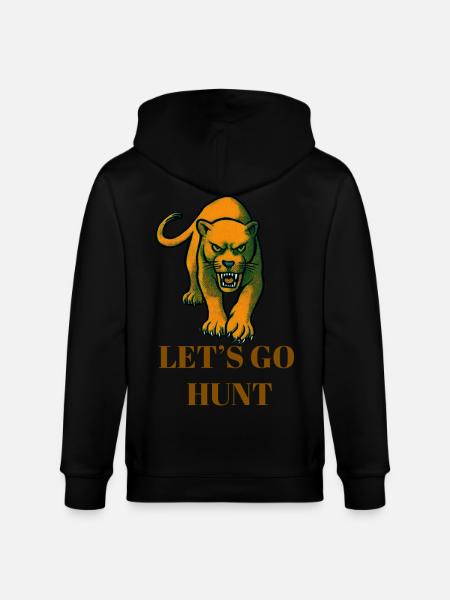 Lets Go Hunt Panther  - Stanley/Stella CULTIVATOR  Unisex Organic Hooded Jacket - black