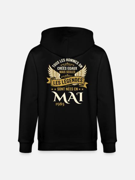 Anniversaire Mai 1985 - Veste à capuche bio CULTIVATOR Stanley/Stella Unisexe - noir