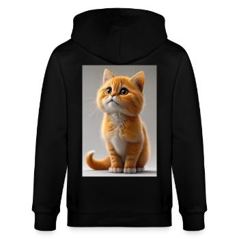 Chat tigre câlin orange - Veste à capuche bio CULTIVATOR Stanley/Stella Unisexe - noir - Dos - Anna (173cm)