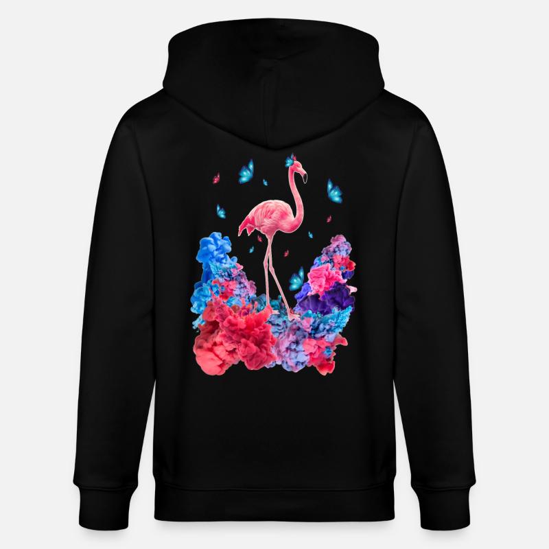 Wolken Flamingo - Stanley/Stella Unisex Bio-Kapuzenjacke CULTIVATOR  - Schwarz