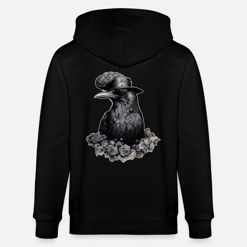 Steampunk Rabe - Stanley/Stella Unisex Bio-Kapuzenjacke CULTIVATOR  - Schwarz