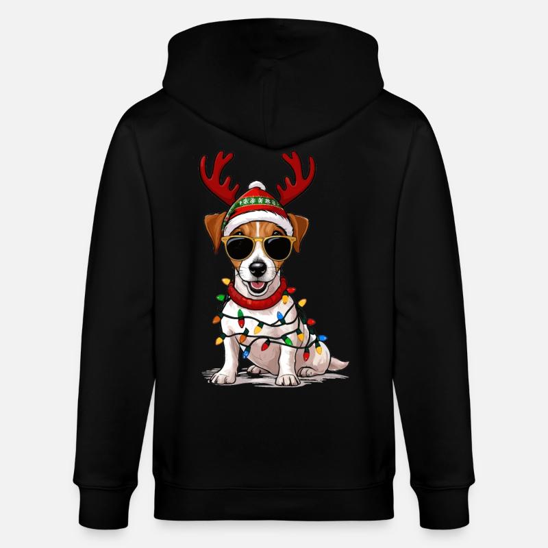 Jack Russell de Noël - Veste à capuche bio CULTIVATOR Stanley/Stella Unisexe - noir