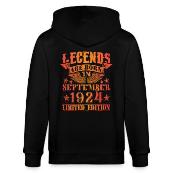 Anniversaire Septembre 1924 Edition Limitée Millésime - Veste à capuche bio CULTIVATOR Stanley/Stella Unisexe - noir - Dos - Anna (173cm)