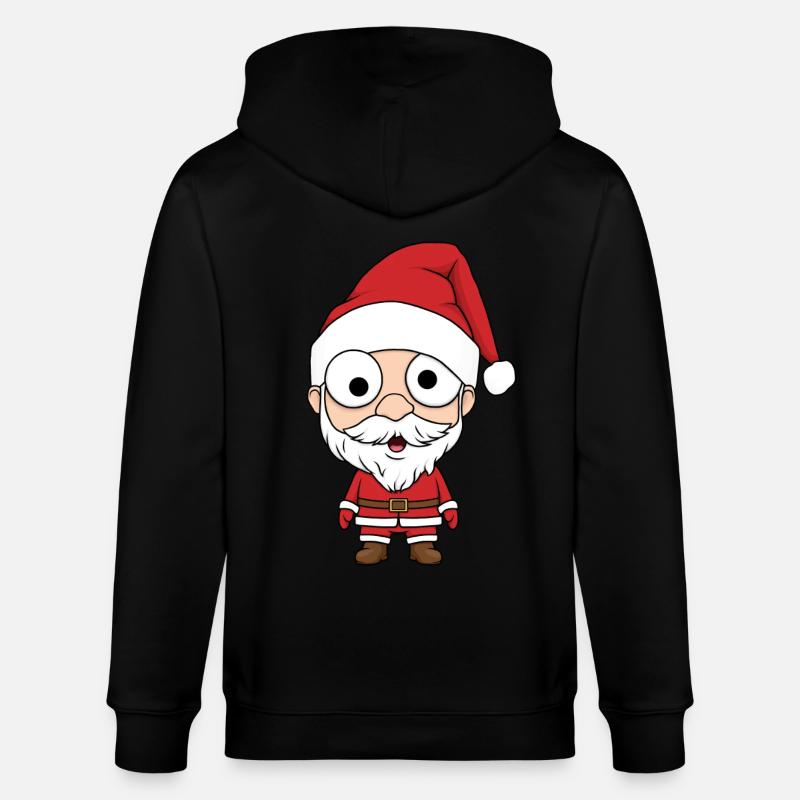 Chibi Weihnachtsmann - Stanley/Stella Unisex Bio-Kapuzenjacke CULTIVATOR  - Schwarz