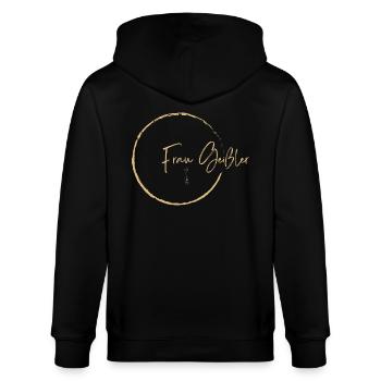 Frau Geißler - Logo - Stanley/Stella Unisex Bio-Kapuzenjacke CULTIVATOR  - Schwarz - Hinten - Anna (173cm)