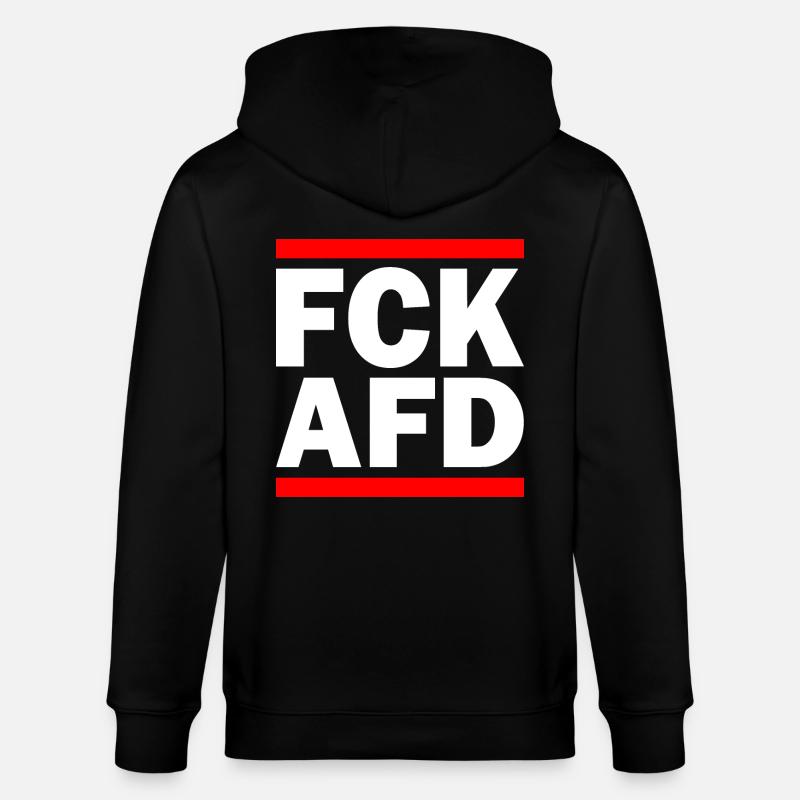 Fck afd - Stanley/Stella Unisex Bio-Kapuzenjacke CULTIVATOR  - Schwarz