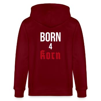Born 4 Korn - Stanley/Stella Unisex Bio-Kapuzenjacke CULTIVATOR  - Burgunderrot - Hinten - Anna (173cm)