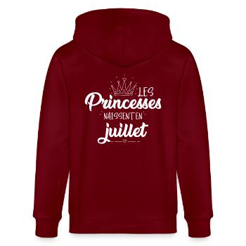 les princesses naissent en juillet anniversaire - Veste à capuche bio CULTIVATOR Stanley/Stella Unisexe - bordeaux - Dos - Anna (173cm)