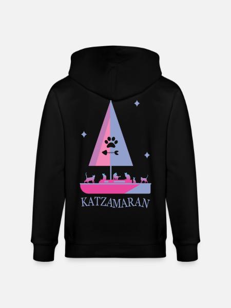Katzamaran Boot - Stanley/Stella Unisex Bio-Kapuzenjacke CULTIVATOR - Schwarz