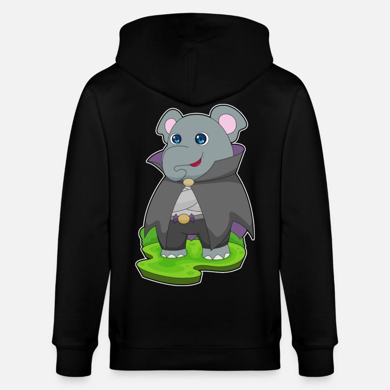 Éléphant Halloween Vampire - Veste à capuche bio CULTIVATOR Stanley/Stella Unisexe - noir