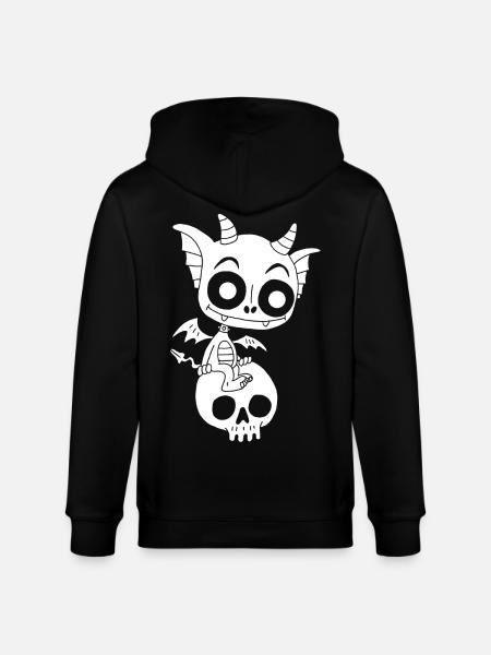 Little White Demon Rests - Stanley/Stella CULTIVATOR Unisex Organic Hooded Jacket - black