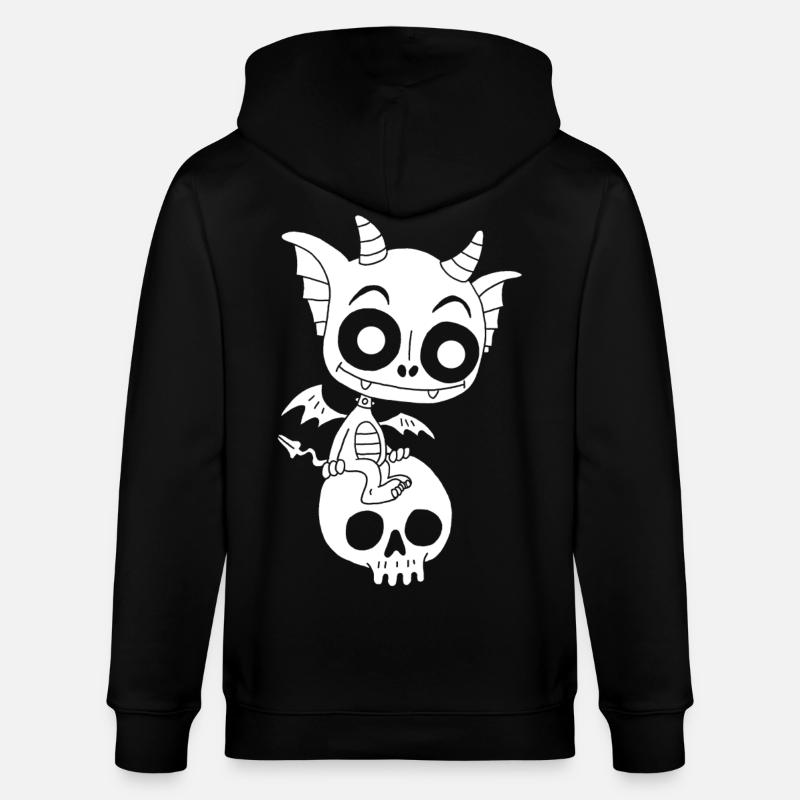 Petit démon blanc se repose - Veste à capuche bio CULTIVATOR Stanley/Stella Unisexe - noir