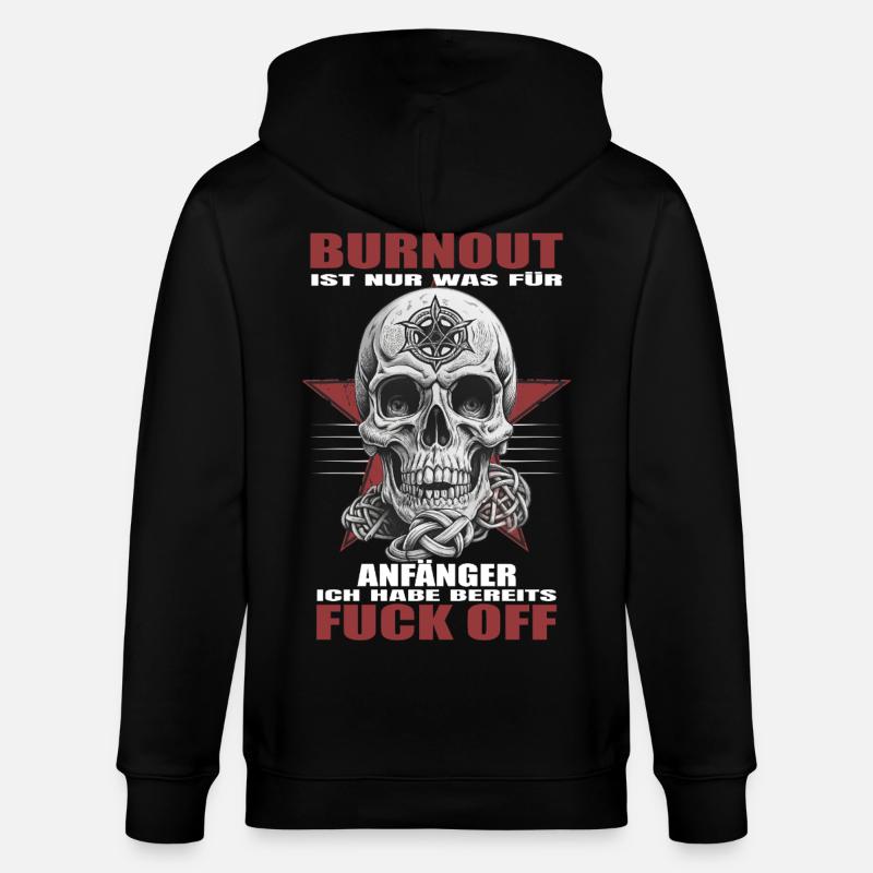 Burnout is for beginners - Stanley/Stella CULTIVATOR Unisex Organic Hooded Jacket - black