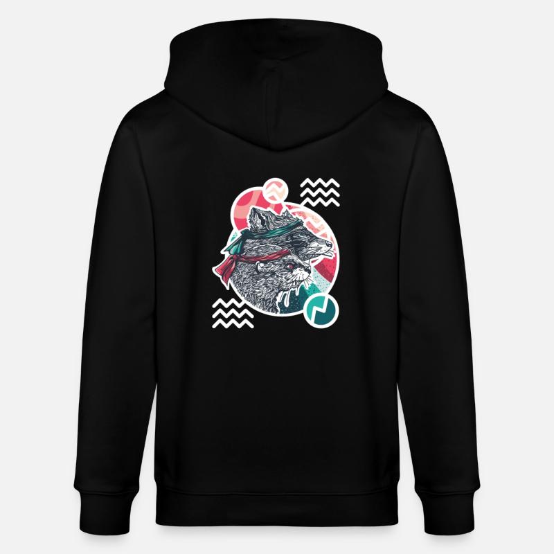 Wischwaschbär & AimbOTTER - Stanley/Stella Unisex Bio-Kapuzenjacke CULTIVATOR  - Schwarz