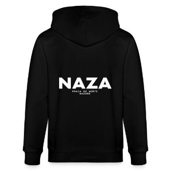 Surfing Font Design Praia do Norte Portugal Naza - Veste à capuche bio CULTIVATOR Stanley/Stella Unisexe - noir - Dos - Anna (173cm)