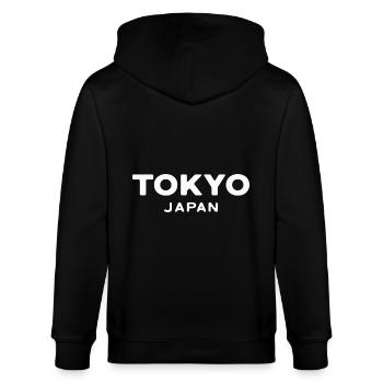 Tokyo Japan Asien Schrift Design Print - Stanley/Stella Unisex Bio-Kapuzenjacke CULTIVATOR  - Schwarz - Hinten - Anna (173cm)