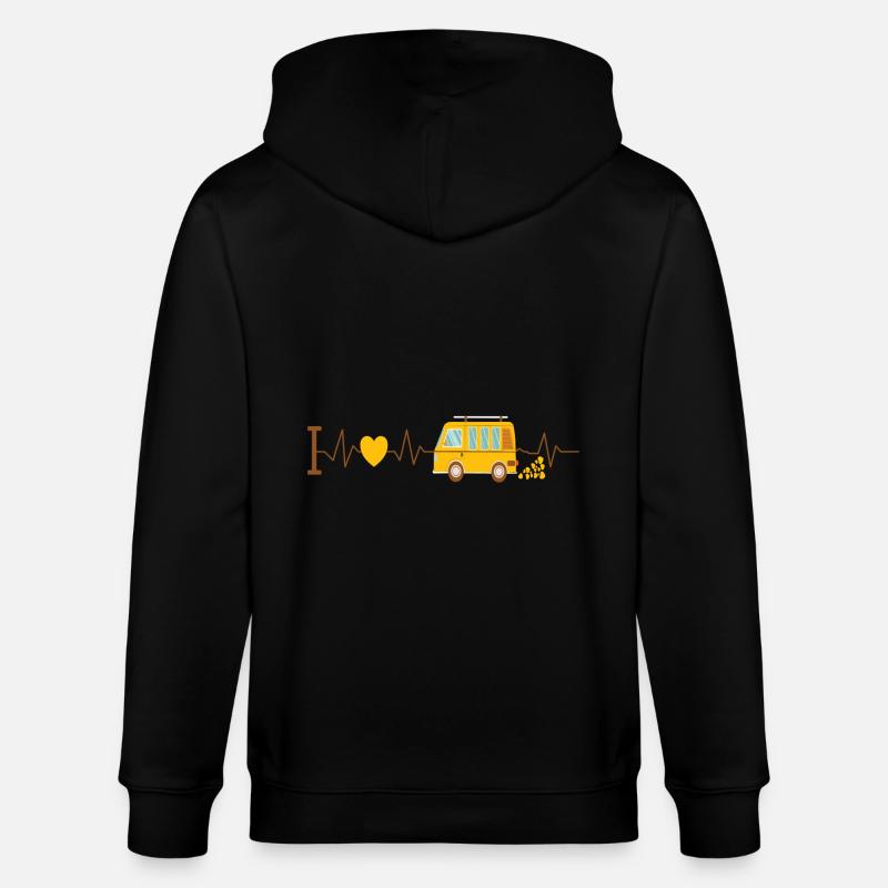 Herzschlag Camper Van - Stanley/Stella Unisex Bio-Kapuzenjacke CULTIVATOR  - Schwarz