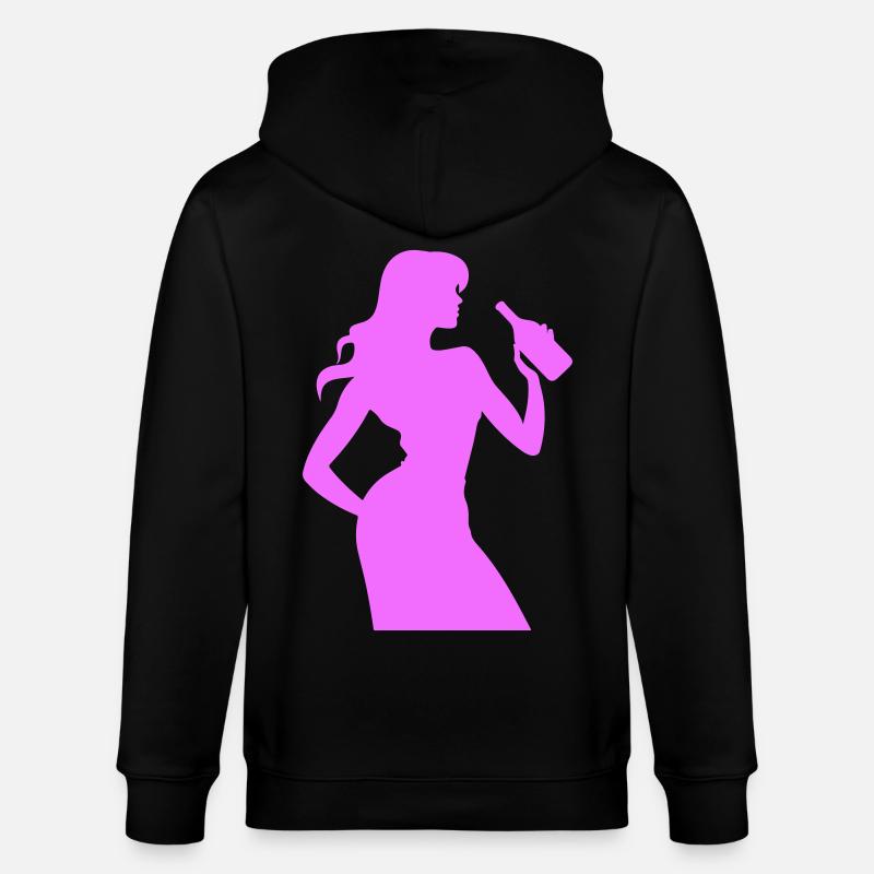 Frau Spass Silhouette - Stanley/Stella Unisex Bio-Kapuzenjacke CULTIVATOR  - Schwarz