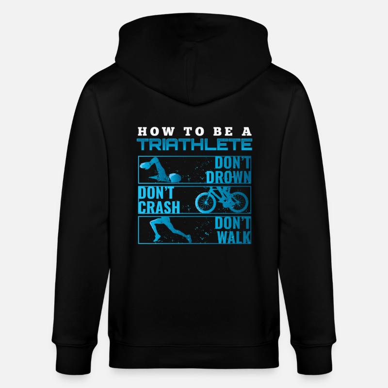 Triathlon Tshirt Geschenk Evolution Männer - Stanley/Stella Unisex Bio-Kapuzenjacke CULTIVATOR  - Schwarz