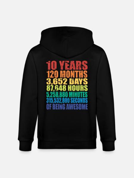 10. fødselsdagsgave til drenge og piger, 10 år gammel - Stanley/Stella økologisk unisex-hættejakke CULTIVATOR - sort