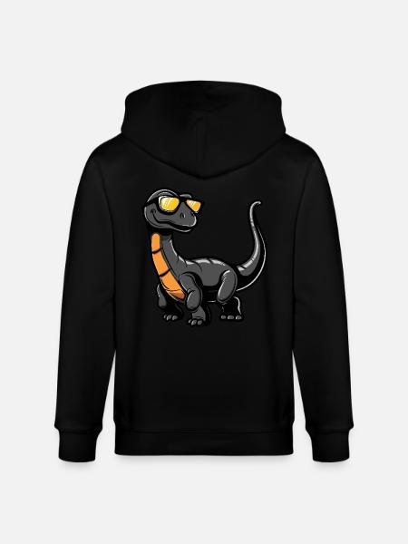 Dinosaur brontosaurus Cool Comic - Stanley/Stella CULTIVATOR Unisex Organic Hooded Jacket - black