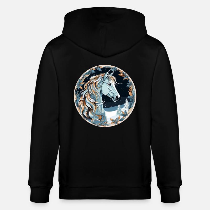 Cheval Boho d’hiver - Veste à capuche bio CULTIVATOR Stanley/Stella Unisexe - noir